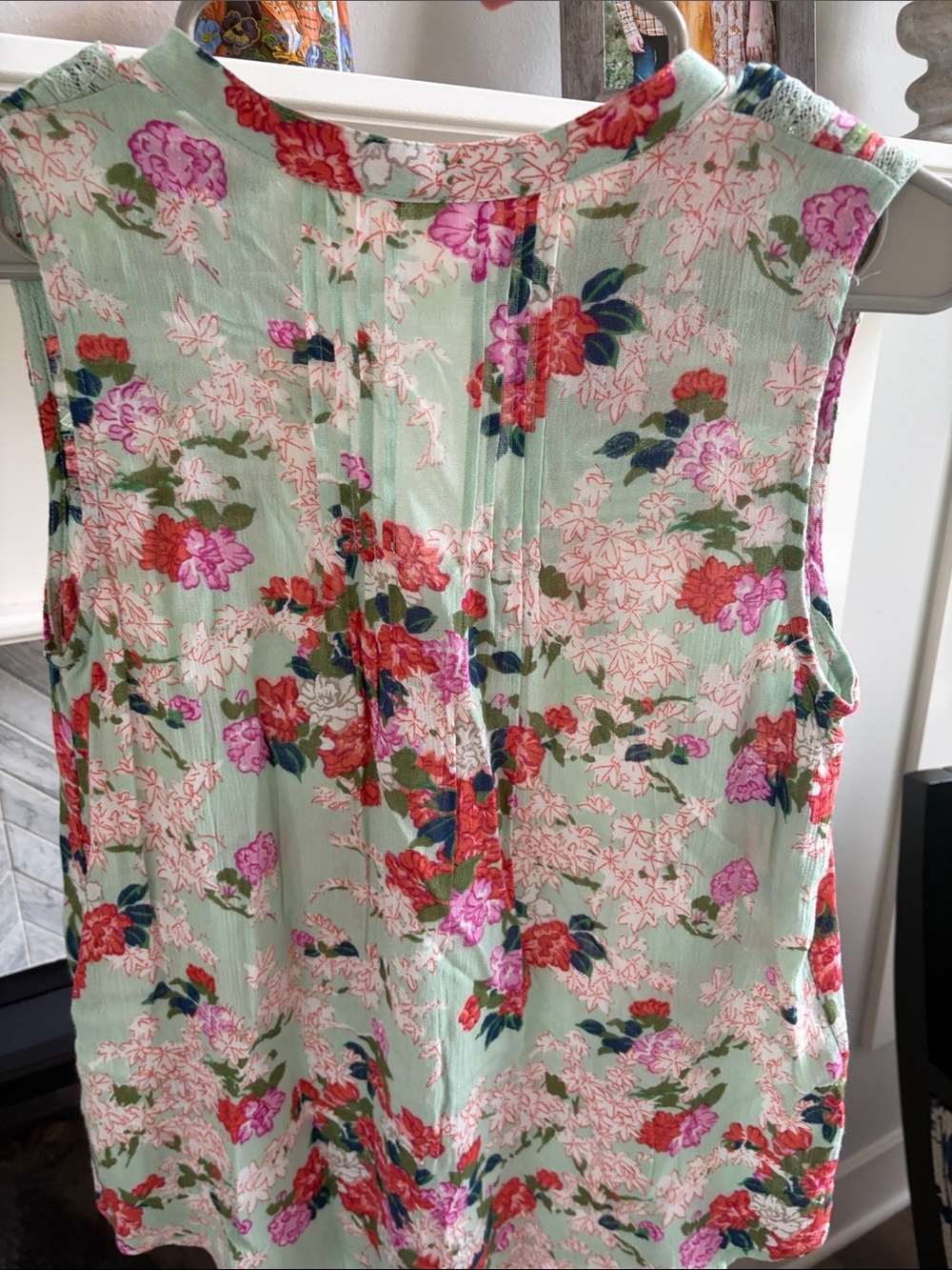 Anthropologie | Meadow Rue Floral Pintucked Top Green Size 4 Small NWT - Picture 5 of 7